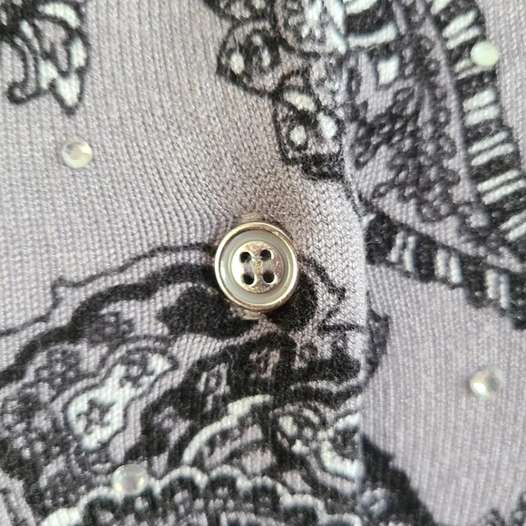 Croft & Barrow Cardigan / Gray & Black / Size Small - Picture 4 of 7